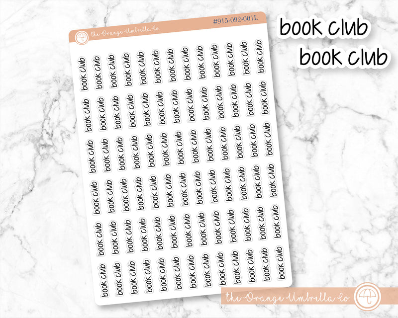 Book Club Jen Plans Script Planner Stickers | FJP | S-994