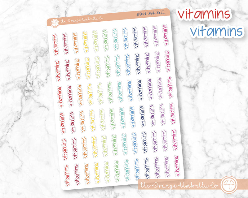 Vitamins Jen Plans Script Planner Stickers | FJP  | 944-044-001L-WH