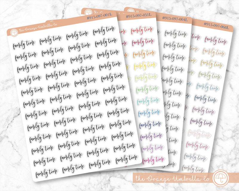 Family Time Script Planner Stickers | F2 | S-333/915-097-001L-WH