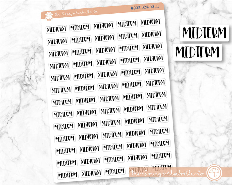 Midterm Script Planner Stickers |  F1  | 902-024-001L-WH