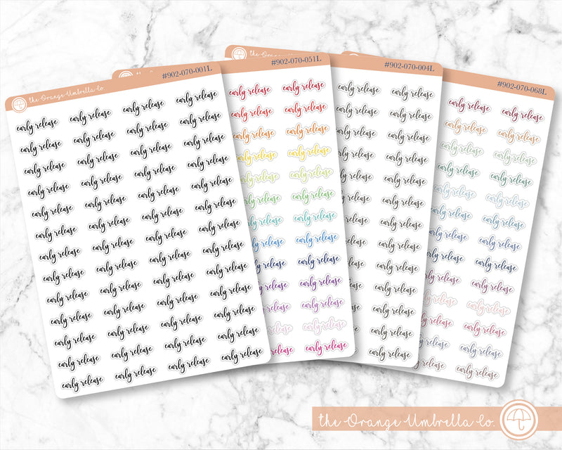 Early Release Script Planner Stickers | F2 | S-641 / 902-070-001L-WH