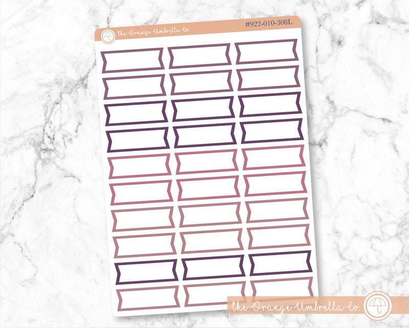 Double Flag Planner Labels, Flag Outline Planner Stickers, Muted Color Print Planning Labels (