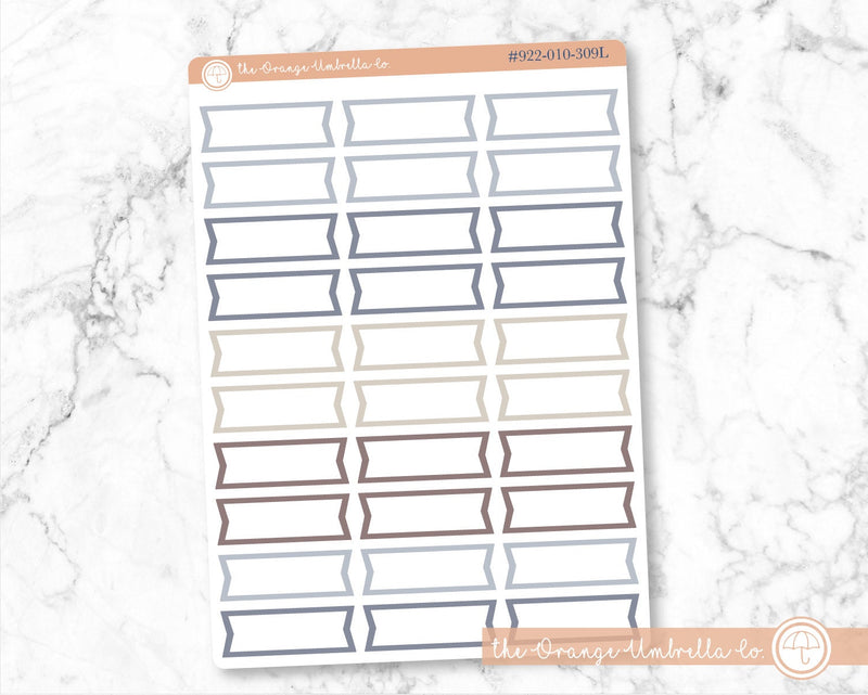 Double Flag Planner Labels, Flag Outline Planner Stickers, Muted Color Print Planning Labels (