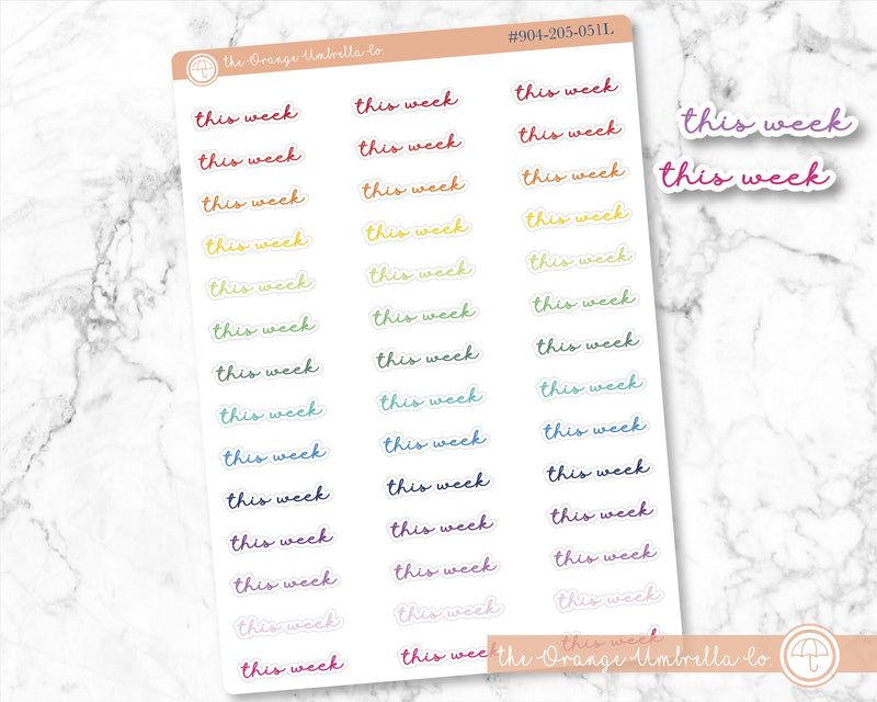 This Week Script Planner Stickers | F5  | 904-205-001L-WH