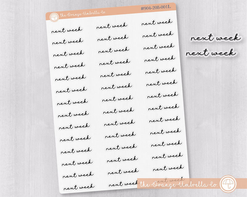 CLEARANCE | Next Week Script Planner Stickers | F5 Clear Matte | S-150-BCM