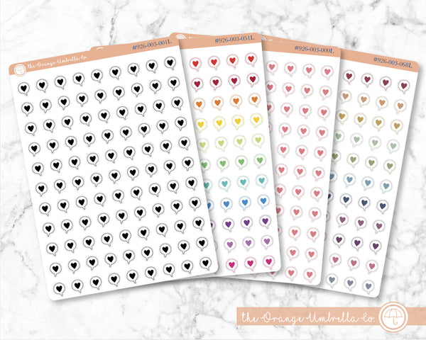 Heart Shaped Speech Bubble Icon Planner Stickers | I-203/I-204