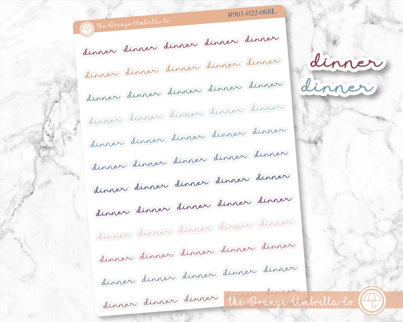 CLEARANCE | Dinner Script Planner Stickers | F5 | 901-022/S-126
