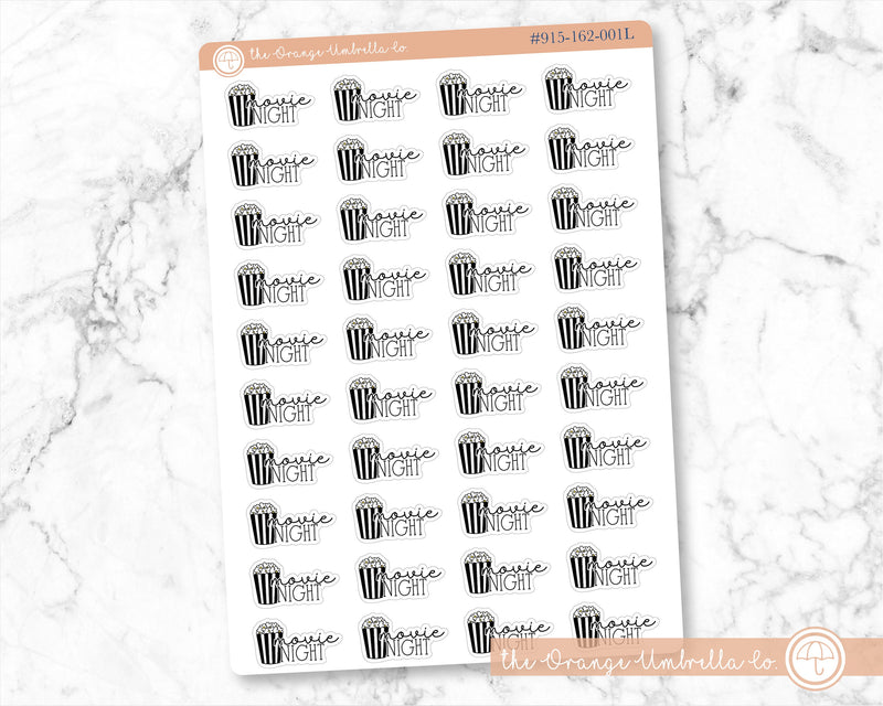 Movie Night Popcorn Icon Script Planner Stickers and Labels | FC11 | E-072 / 915-162