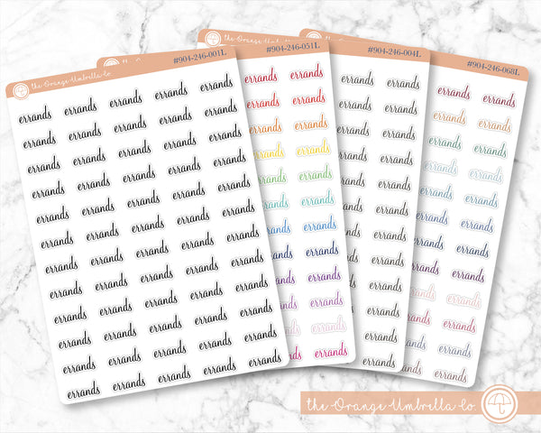 CLEARANCE | Errands Script Planner Stickers | F4  | S-874