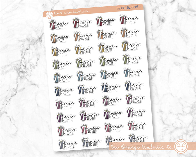 Movie Night Popcorn Icon Script Planner Stickers and Labels | FC11 | E-072 / 915-162