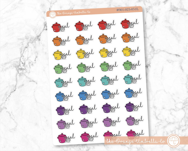 Meal Prep Icon Script Planner Stickers and Labels | FC11 | E-035 / 901-025