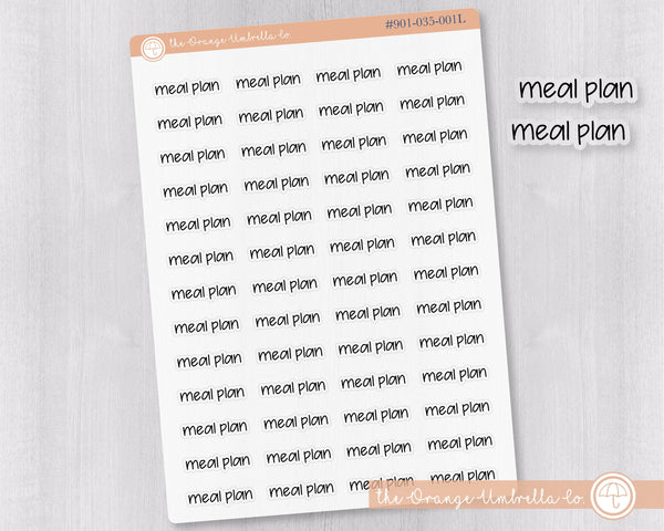 Meal Plan Jen Plans Script Planner Stickers | FJP Clear Matte | S-145-BCM