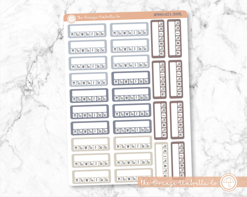 CLEARANCE | Habit Tracker - Single Planner Stickers | Muted | B-034-037