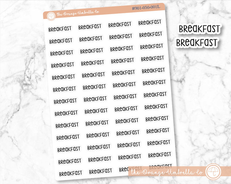 Breakfast Script Planner Stickers | F3 | S-136 / 901-050-001L-WH