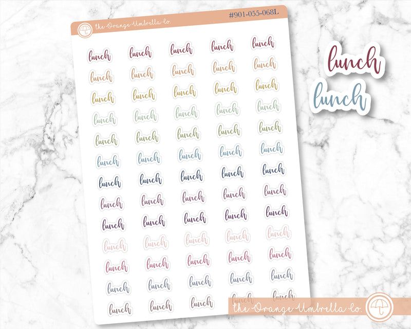 Lunch Script Planner Stickers | F2 | S-129 / 901-055-001L-WH
