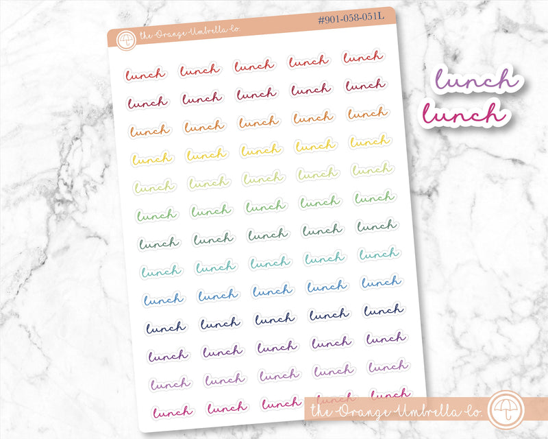 Lunch Script Planner Stickers | F5 | S-132 / 901-058-001L-WH