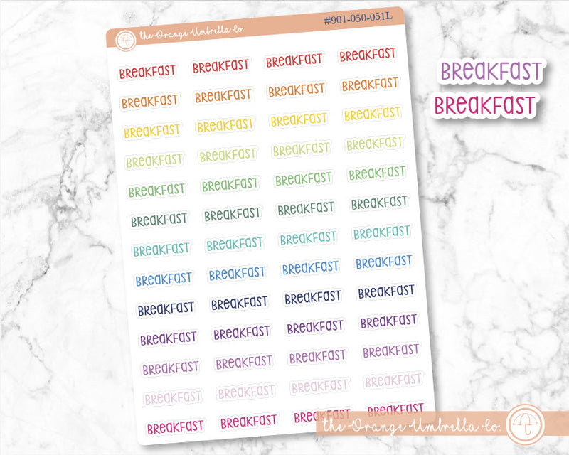 Breakfast Script Planner Stickers | F3 | S-136 / 901-050-001L-WH