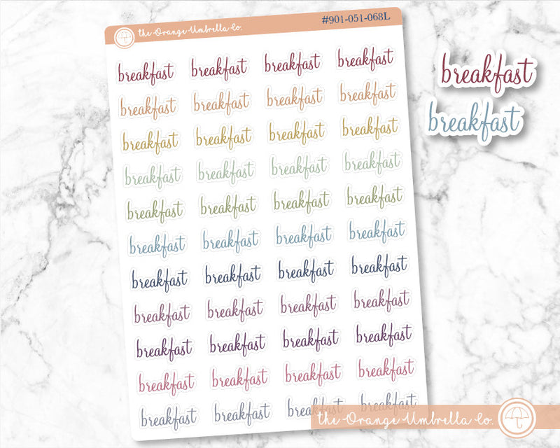Breakfast Script Planner Stickers | F4 | S-137 / 901-051-001L-WH