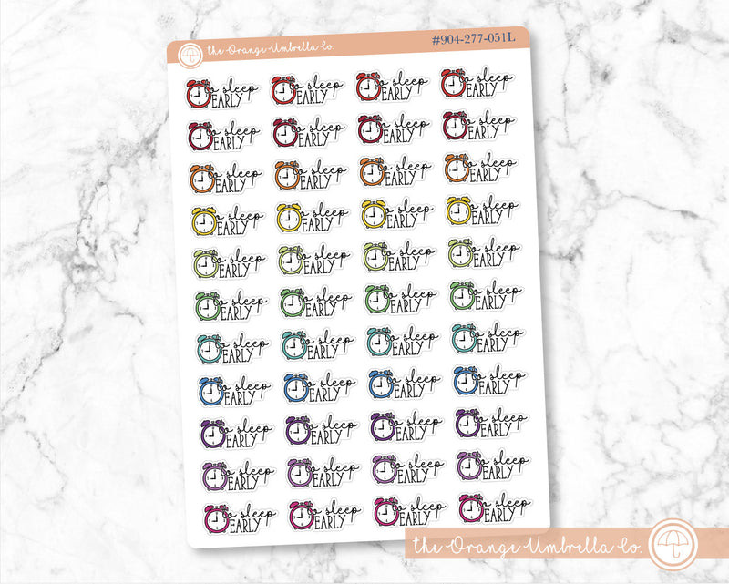 To Sleep Early Icon Script Planner Stickers and Labels | FC11 | E-146 / 904-277