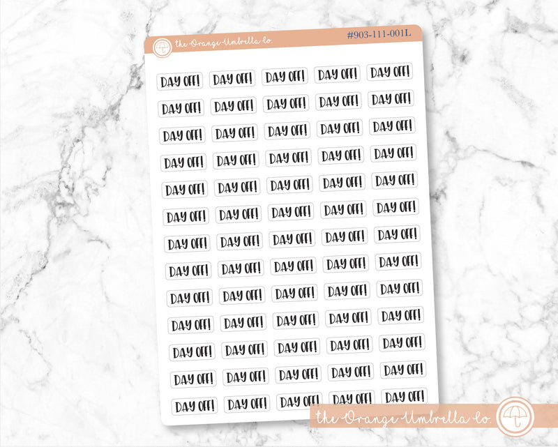 Day Off Script Planner Stickers | F1 | S-660 / 903-111-001L-WH