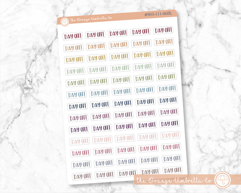 Day Off Script Planner Stickers | F1 | S-660 / 903-111-001L-WH