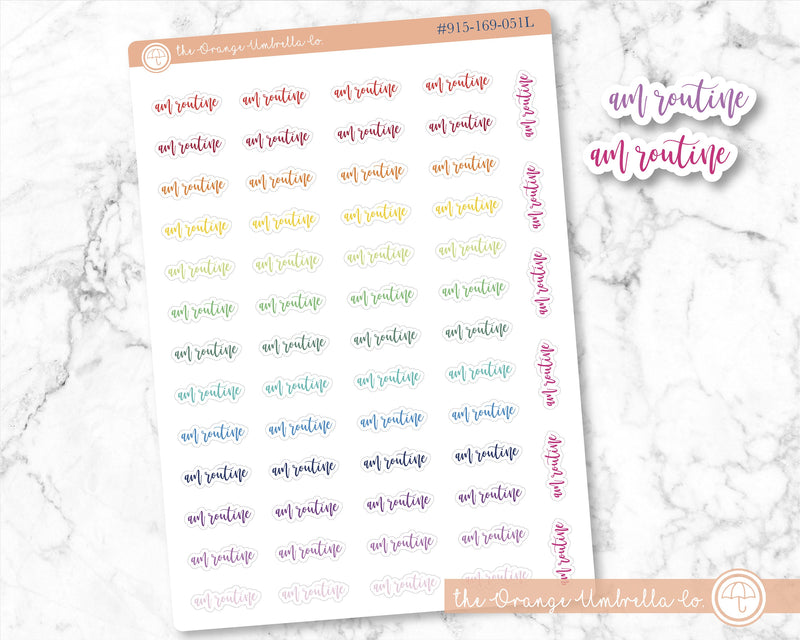 CLEARANCE | AM Routine Script Planner Stickers | F2 | S-977 / 915-169