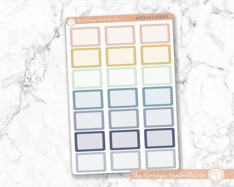 1/2 Box Appt Planner Labels, Half Box Color Print Appointment Stickers, Blank Planning Stickers (