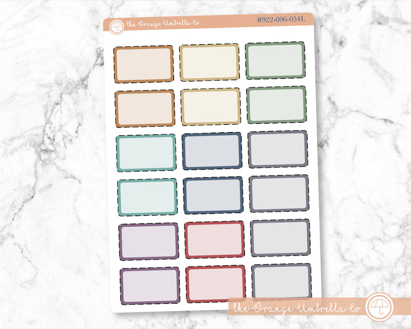 Stitched Half Box Appointment Planner Stickers and Labels | MakseLife Color | L-020 / 922-006-054-WH