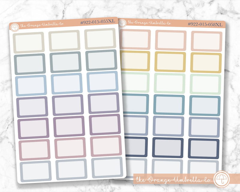 1/2 Box Appt Planner Labels, Half Box Color Print Appointment Stickers, Blank Planning Stickers (