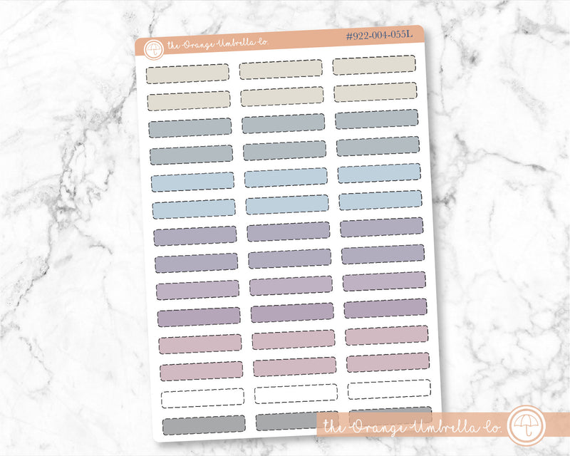 Stitched Skinny Event Labels, ECLP Flora Color Appointment Labels, Basic Event Planning Stickers (