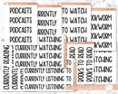 Hobbies Dashboard Header Script Planner Stickers | F8 | T-096-104-B