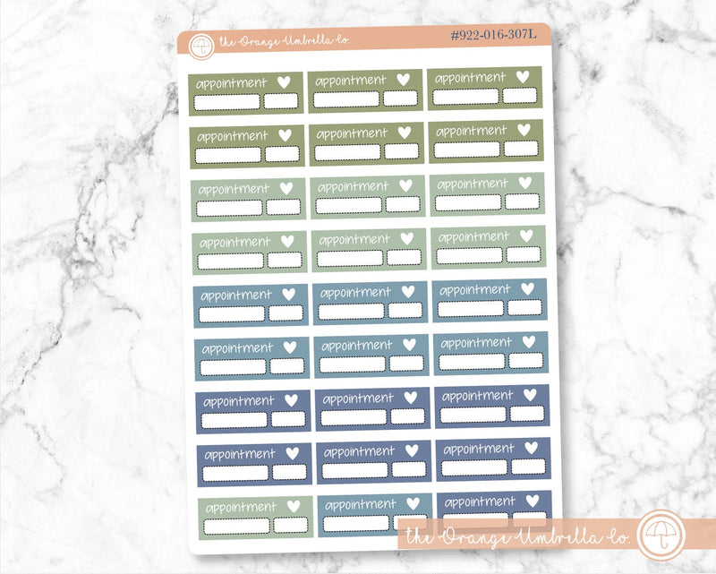 Appointment Reminder - Quarter Box Jen Plans Script Planner Stickers and Labels | FJP Muted | L-283-286 / 922-016