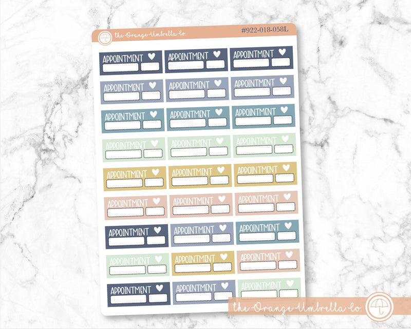 Appointment Reminder - Quarter Box Script Planner Stickers and Labels| F8 Plum Modern Color | L-078 / 922-018-058L-WH