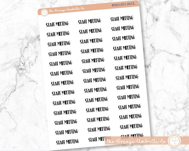 CLEARANCE | Staff Meeting Script Planner Stickers | F1  | S-209