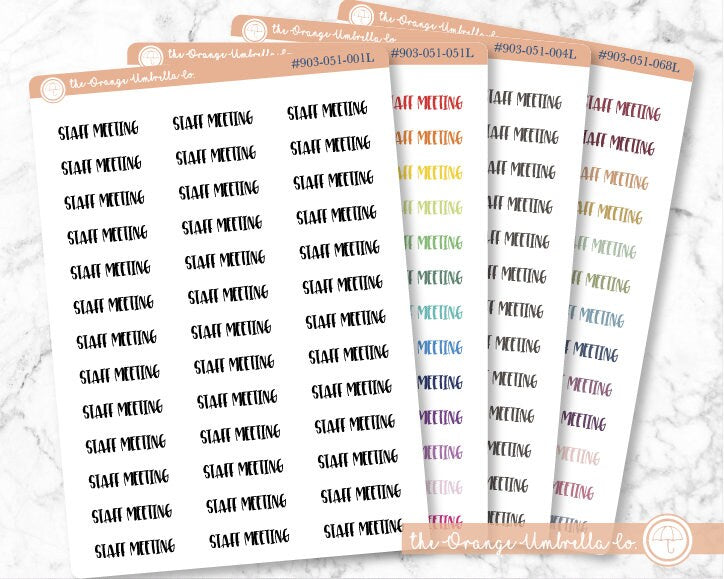 CLEARANCE | Staff Meeting Script Planner Stickers | F1  | S-209