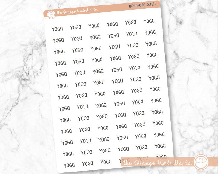 CLEARANCE | Yoga Script Planner Stickers | F3 | S-297 / 944-078