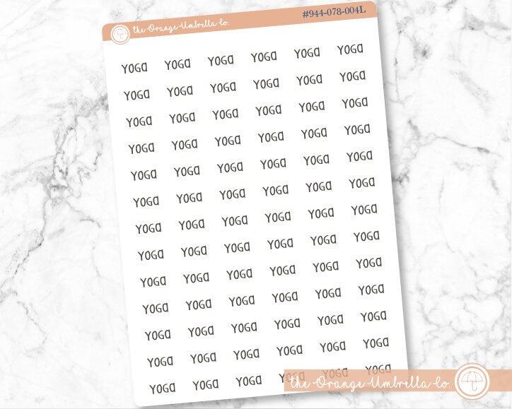 50% OFF -  CLEARANCE | Yoga Script Planner Stickers | F3 | S-297 / 944-078