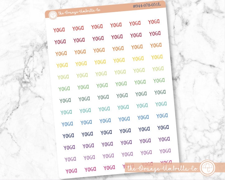 CLEARANCE | Yoga Script Planner Stickers | F3 | S-297 / 944-078