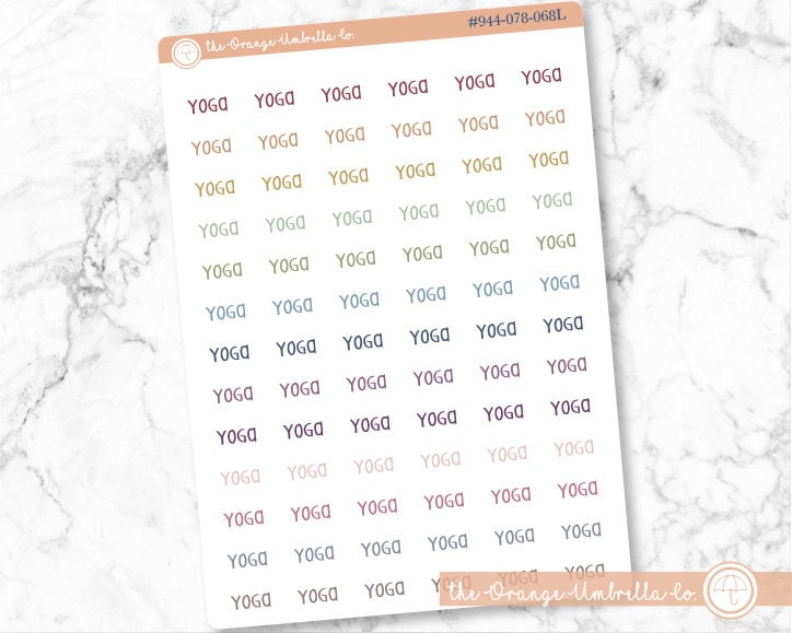 50% OFF -  CLEARANCE | Yoga Script Planner Stickers | F3 | S-297 / 944-078