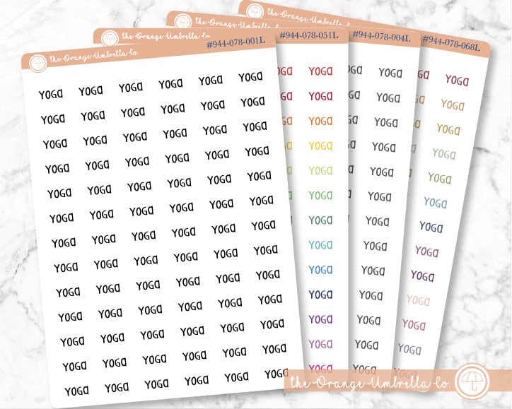 CLEARANCE | Yoga Script Planner Stickers | F3 | S-297 / 944-078