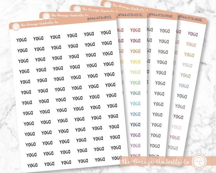 50% OFF -  CLEARANCE | Yoga Script Planner Stickers | F3 | S-297 / 944-078