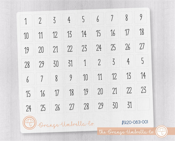 CLEARANCE | Date Dot Cover Planner Stickers | Clear Matte Square | B-376-BCM