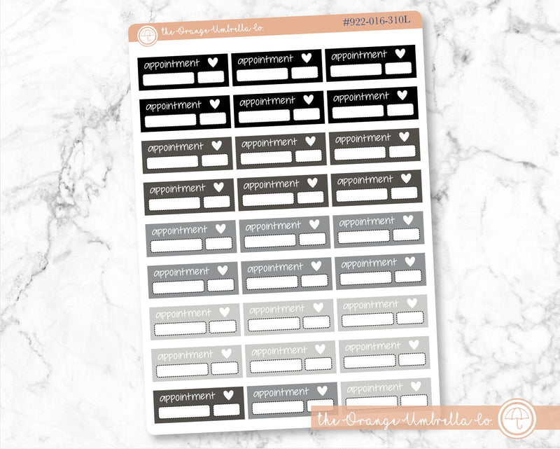 Appointment Reminder - Quarter Box Jen Plans Script Planner Stickers and Labels | FJP Brights | L-279-282 / 922-016-300L-WH