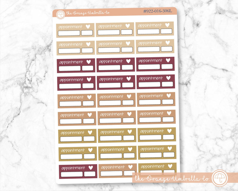 Appointment Reminder - Quarter Box Jen Plans Script Planner Stickers and Labels | FJP Muted | L-283-286 / 922-016
