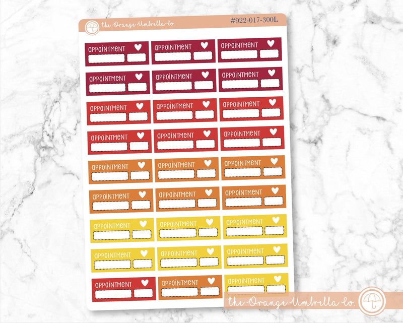 Appointment Quarter Box Script Planner Stickers and Labels | F3 Bright | L-290-L-293 / 922-017