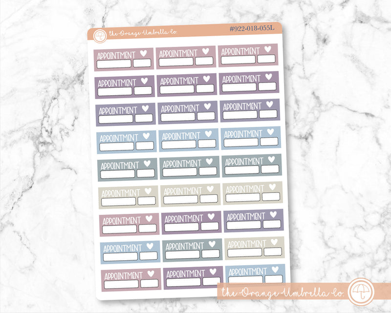 Quarter Box Appointment Reminders Planner Stickers, Appt Tracking Labels, Color Planning Stickers, F8 (
