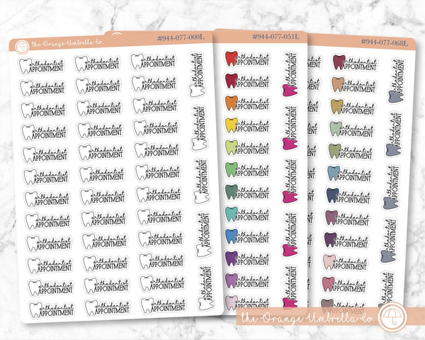 Orthodontist Appointment Icon Script Planner Stickers and Labels | FC11 | E-143 / 944-077-000L-WH