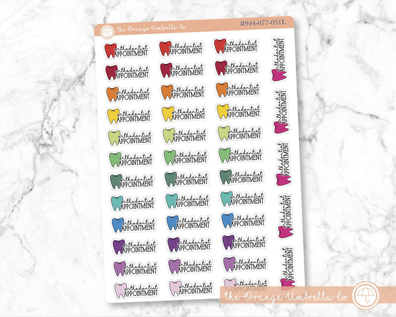Orthodontist Appointment Icon Script Planner Stickers and Labels | FC11 | E-143 / 944-077-000L-WH