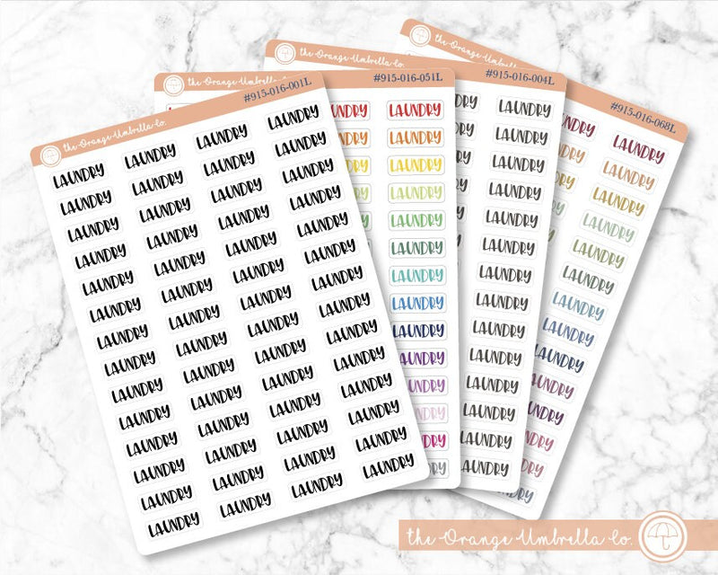 CLEARANCE | Laundry Script Planner Stickers |  F1  | S-090 / 915-016-001L-WH