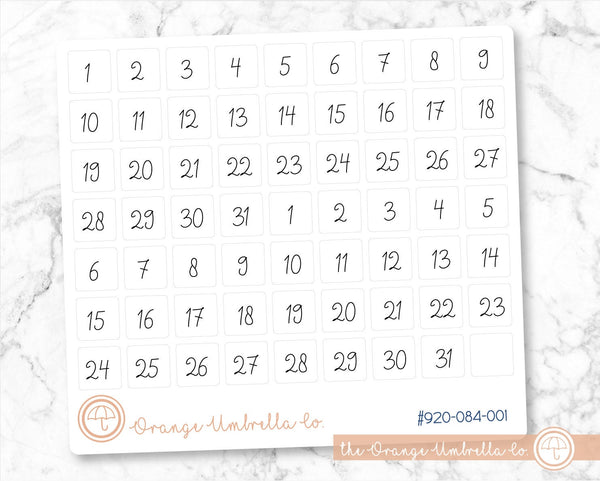 CLEARANCE | Date Dot Cover Planner Stickers | Square | B-377-B / 920-084-001-WH